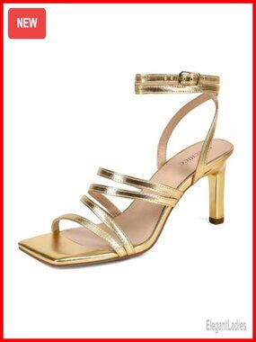 Square Open Toe Chunky Heel Sandals with Ankle Strap